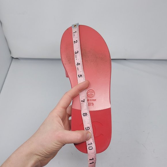 Chanel Cambon Mules RED CC Flat Slip on Sandals - Picture 6 of 9